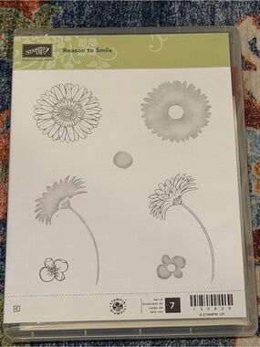 Stampin' Up! Reason to Smile Floral Stamp Set - Green and White